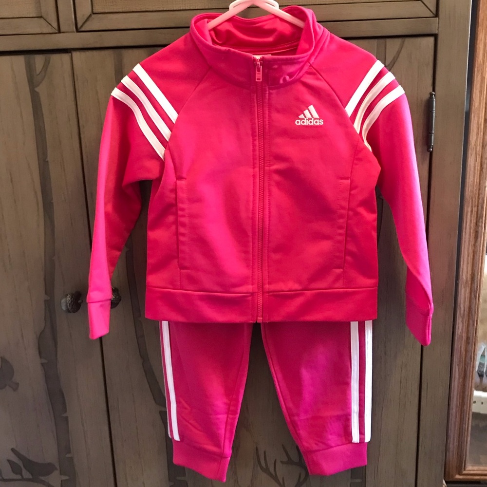 Pink Adidas tracksuit size 2t